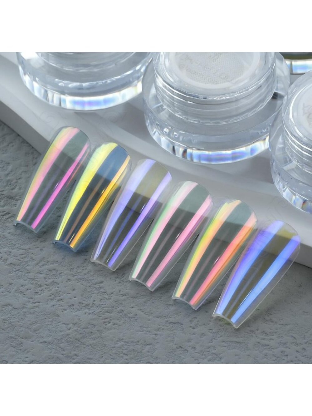 Mermaid Aurora Nail Powder Set - 6 Colors, Glitter for DIY Manicure & Nail Art